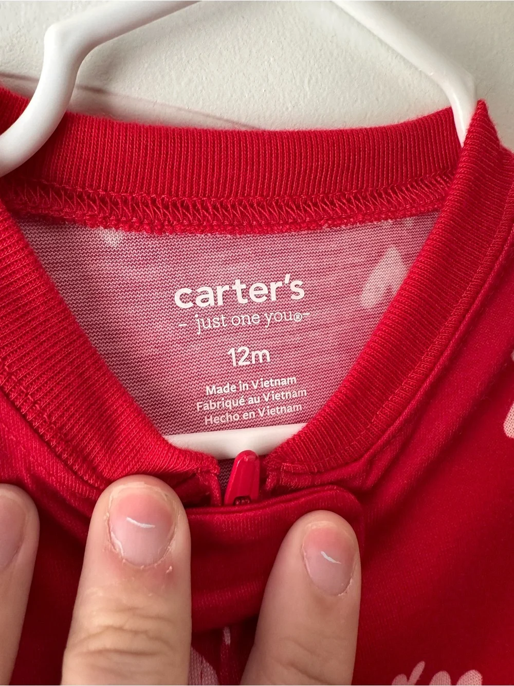 Carter's Pink Ladybug & Red Heart Footed One-Piece Set